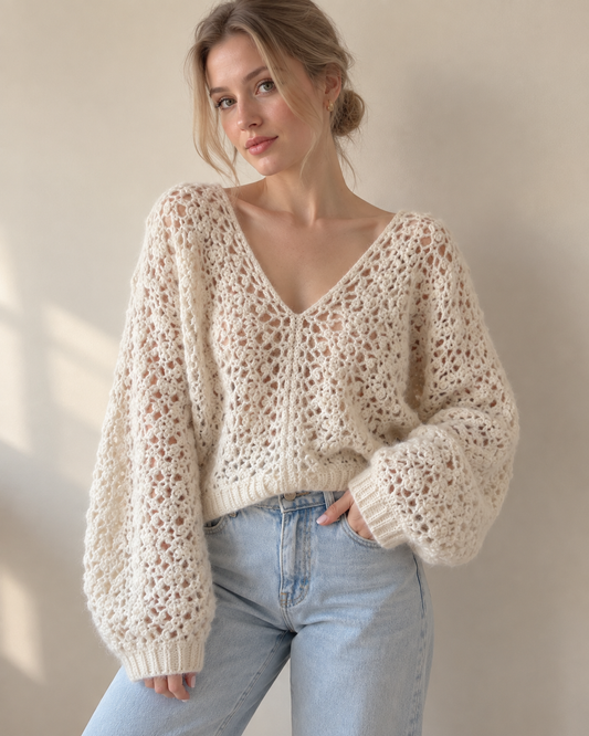 Luna Open Back Sweater – PDF Crochet Pattern