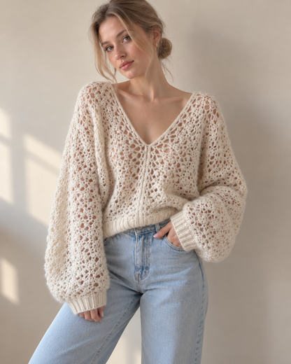 Luna Open Back Sweater – PDF Crochet Pattern