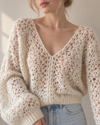 Luna Open Back Sweater – PDF Crochet Pattern