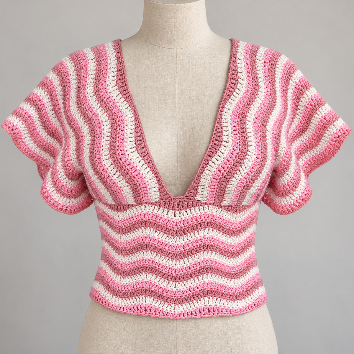 Cloudlace Ripple Top Crochet Pattern PDF – Made-to-Measure Summer Top