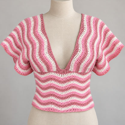 Cloudlace Ripple Top Crochet Pattern PDF – Made-to-Measure Summer Top