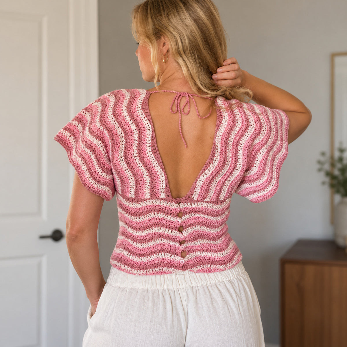 Cloudlace Ripple Top Crochet Pattern PDF – Made-to-Measure Summer Top