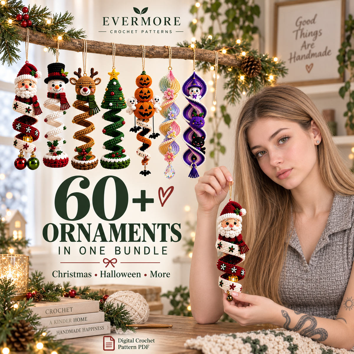 60+ Spiral Hanging Ornaments – Crochet Pattern Bundle
