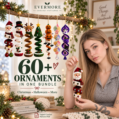 60+ Spiral Hanging Ornaments – Crochet Pattern Bundle
