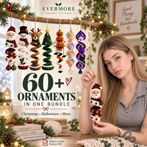 60+ Spiral Hanging Ornaments – Crochet Pattern Bundle