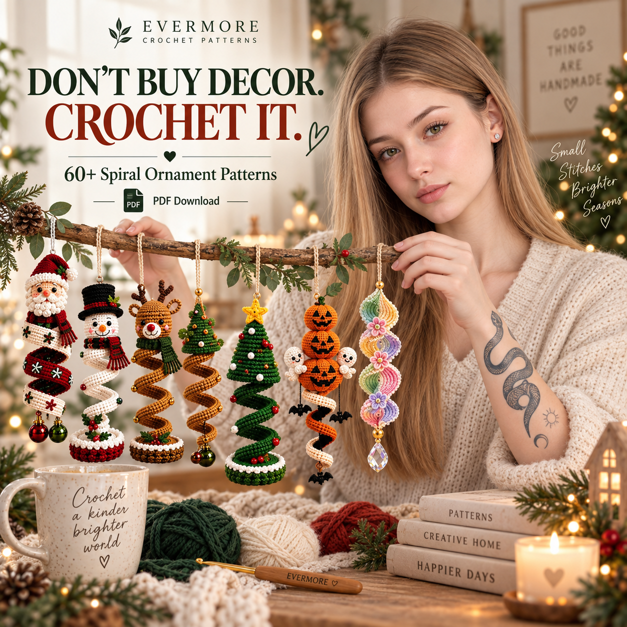 60+ Spiral Hanging Ornaments – Crochet Pattern Bundle
