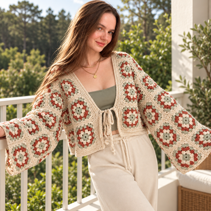 Granny Square Cardigan Crochet Pattern PDF – Made-to-Measure Photo Tutorial