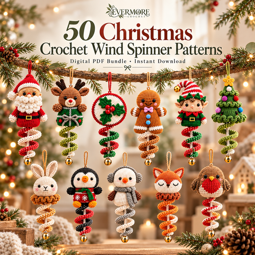 50 Christmas Crochet Wind Spinner Patterns Bundle | Digital PDF