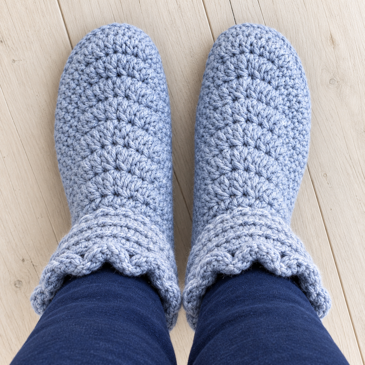 Women’s Crochet Slipper Boots Pattern PDF – House Shoes, US Sizes 5–12